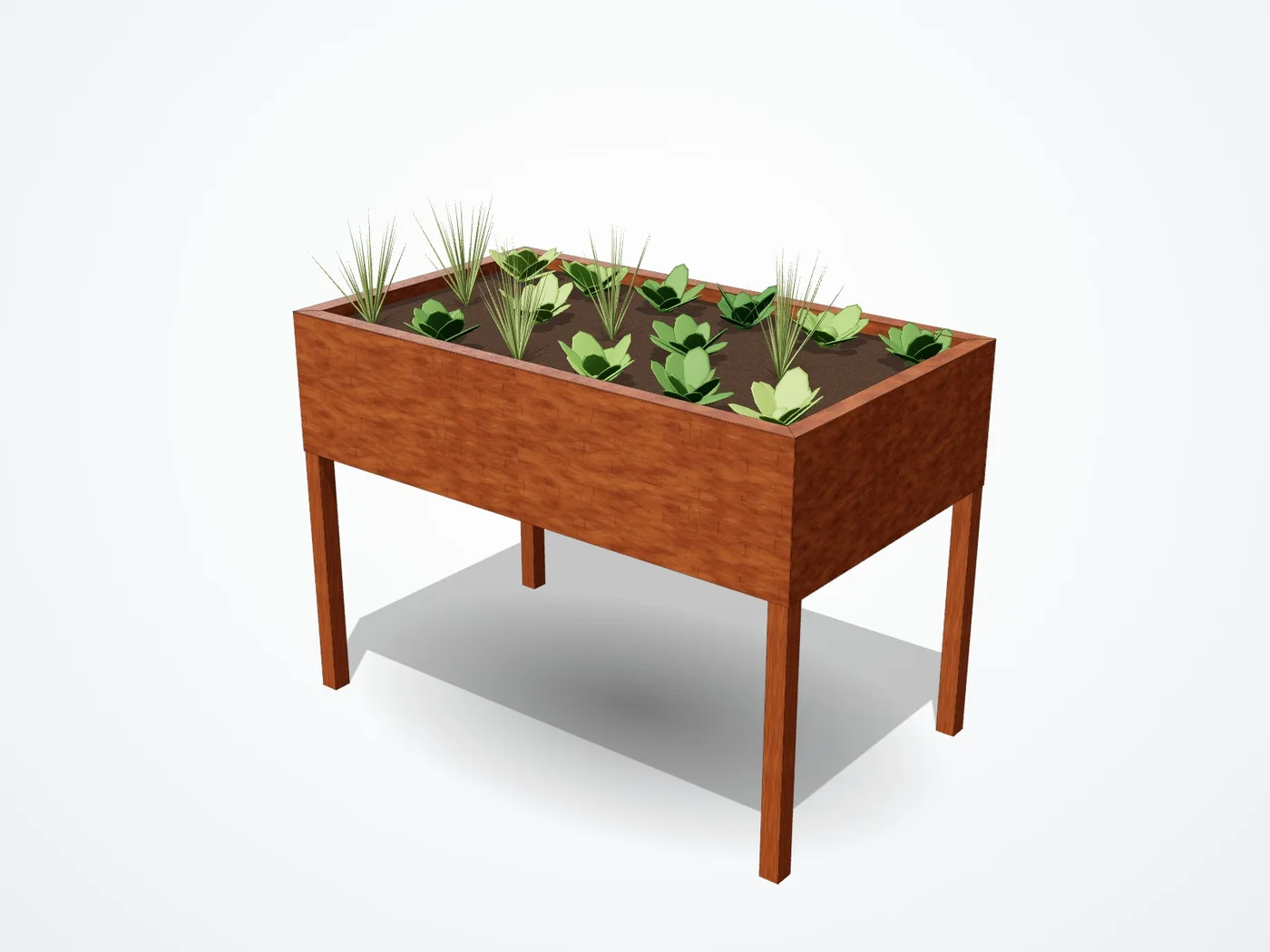 3D-render verhoogde moestuinbak op maat