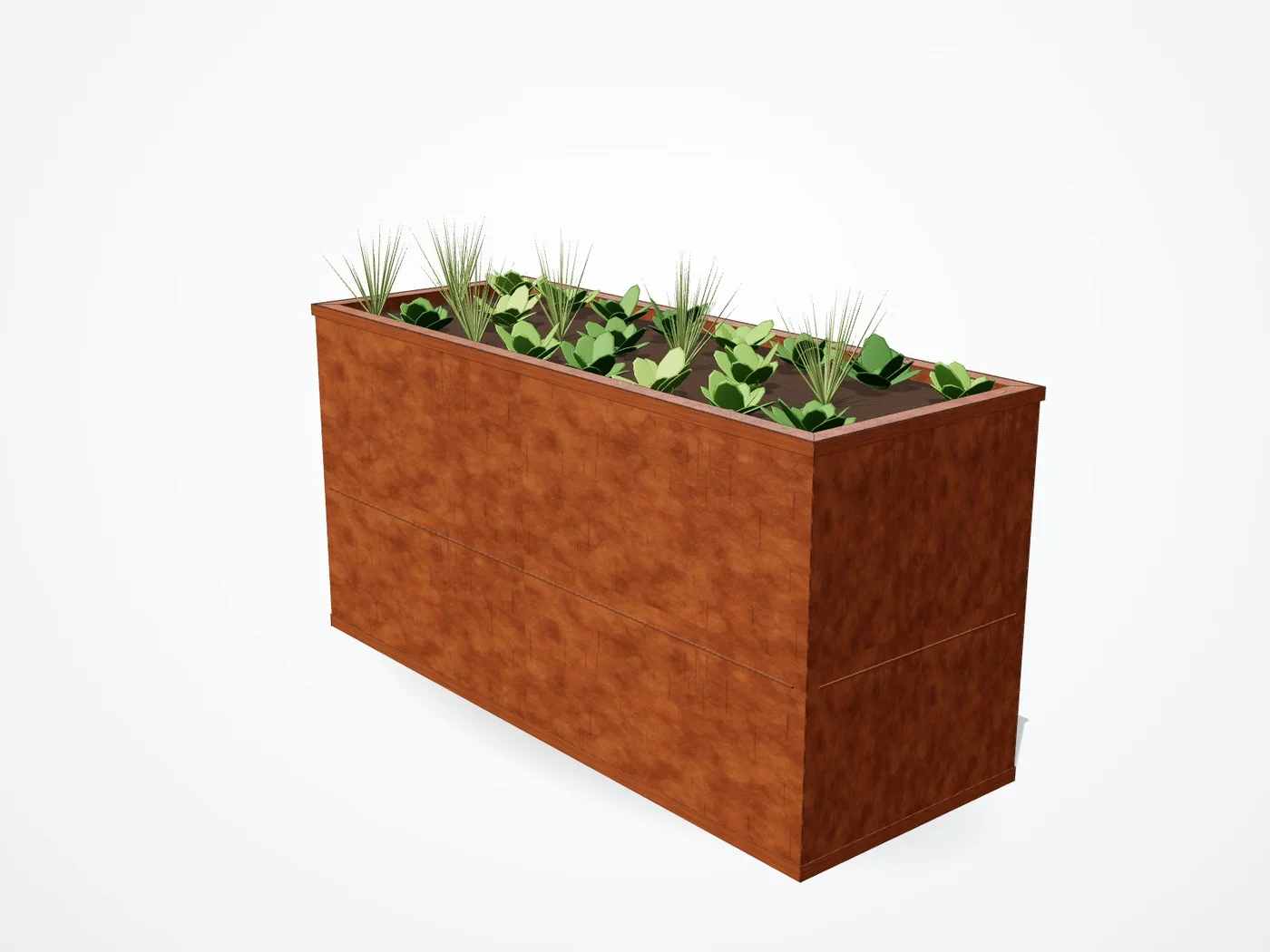 3D-render verhoogde moestuinbak op maat