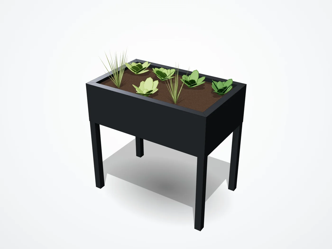 3D-render verhoogde moestuinbak op maat
