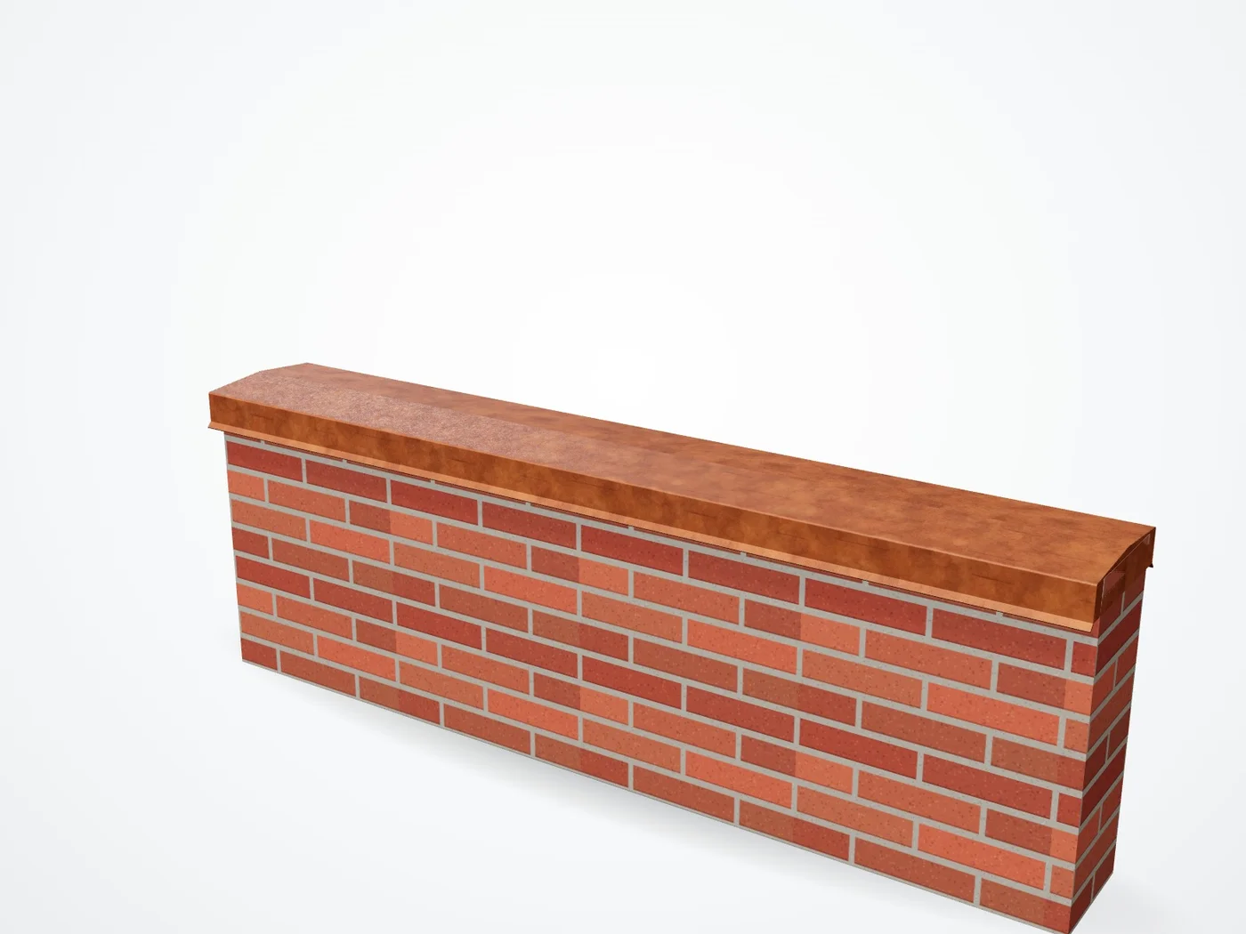 3D-render muurafdekkap op maat