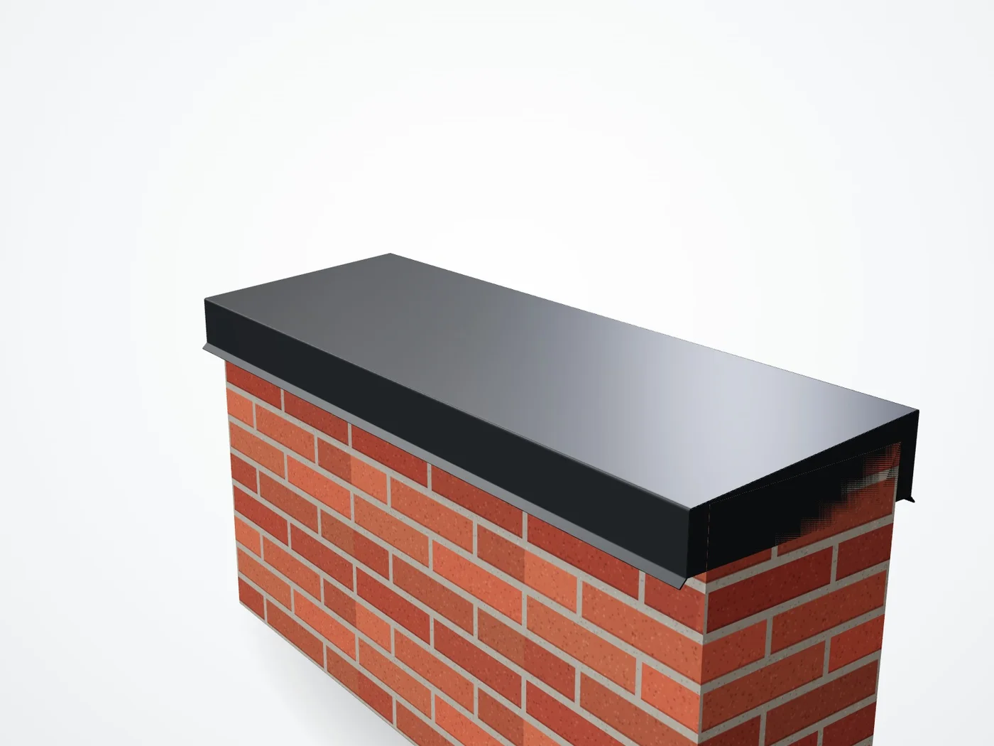 3D-render muurafdekkap op maat