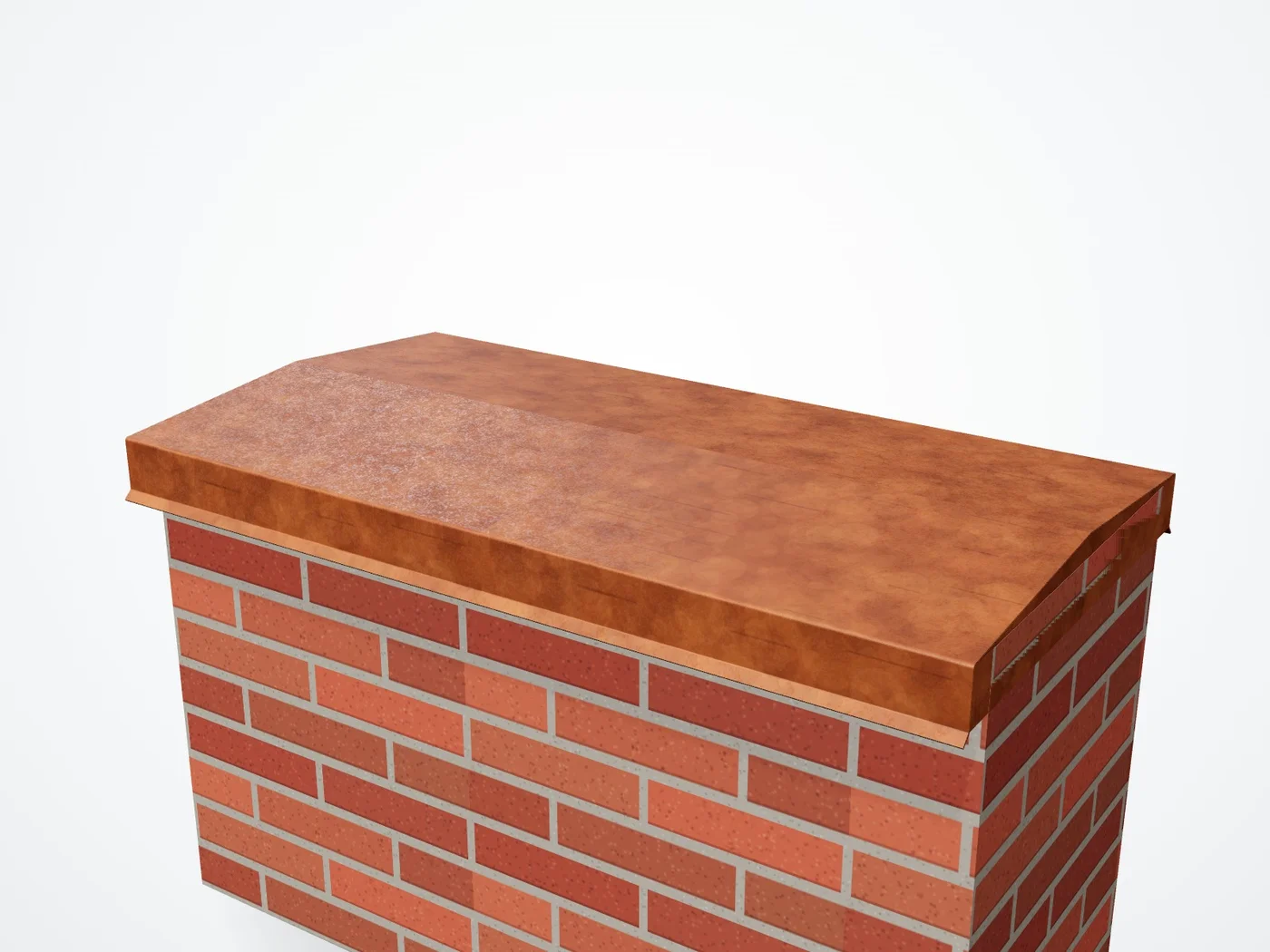 3D-render muurafdekkap op maat